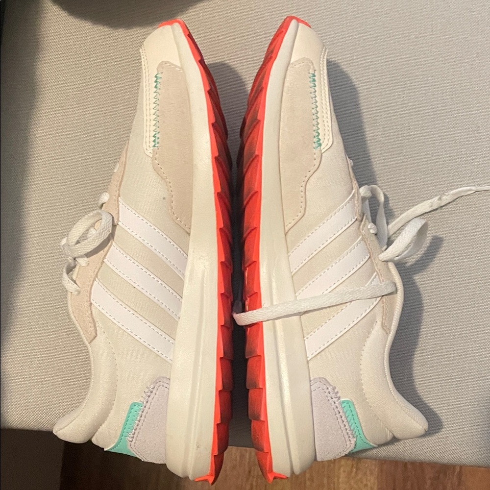 Adidas Women's Beige and Coral Sneakers